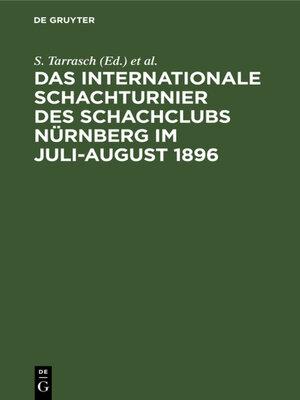 cover image of Das Internationale Schachturnier des Schachclubs Nürnberg im Juli-August 1896